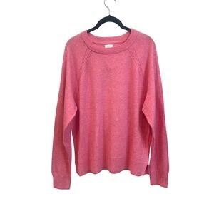 J.Crew Pink Raglan Crewneck Wool Blend Knit Sweater CL495 Mens Large NEW